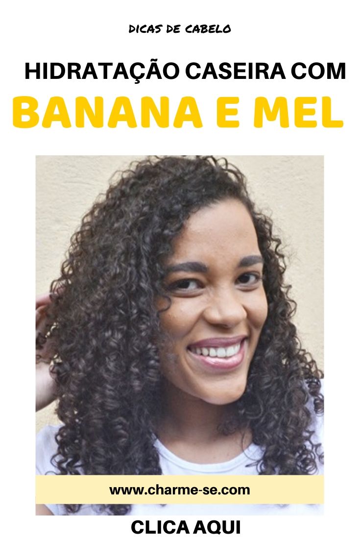 Hidratação caseira com banana e mel brilho e maciez
