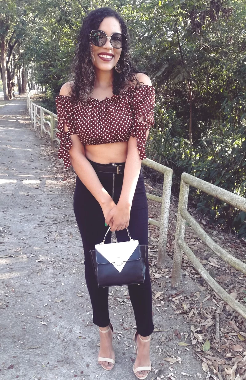 CALÇA SKINNY E CROPPED CIGANINHA LOOK DE HOJE