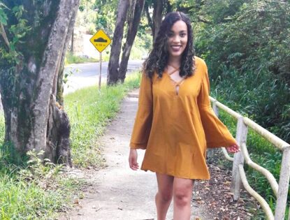 VESTIDO BOHO COM MANGA FLARE LOOK DO DIA