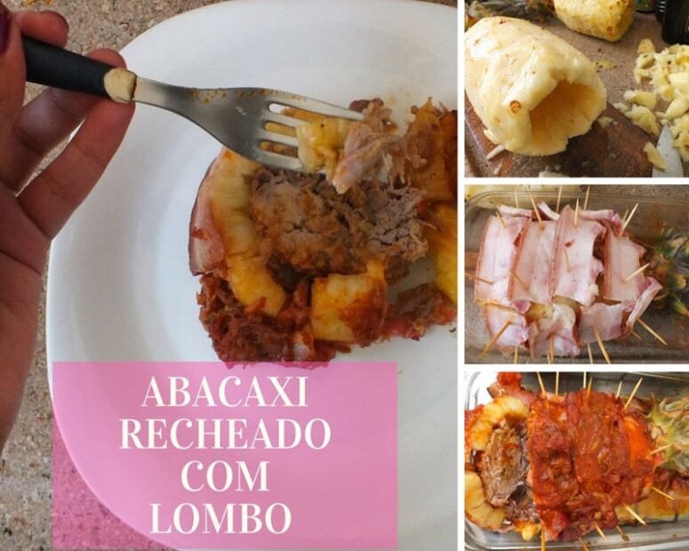 RECEITA DE ABACAXI RECHEADO COM LOMBO