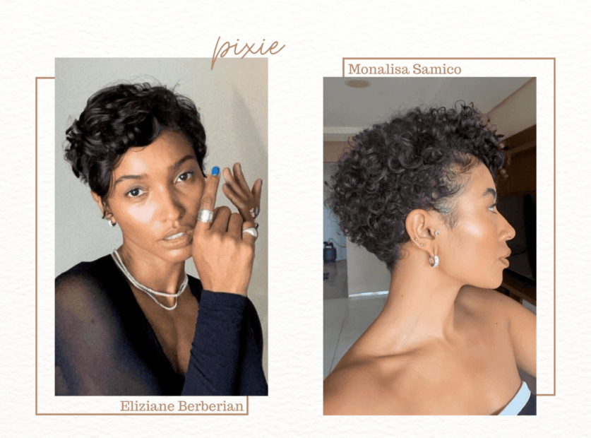 duas mulheres negras com corte de cabelo pixie