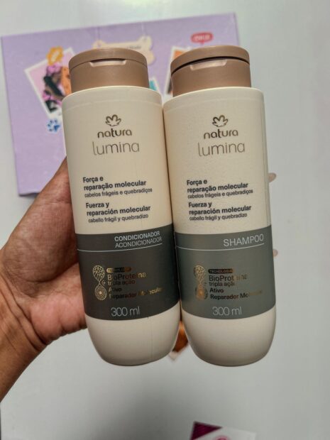 shampoo e condicionador natura lumina força e regeneração