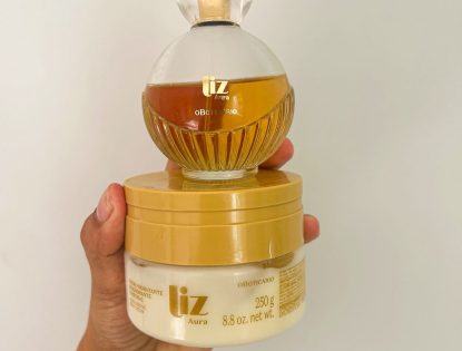 Liz Aura o Boticário: Desodorante colônia e hidratante corporal