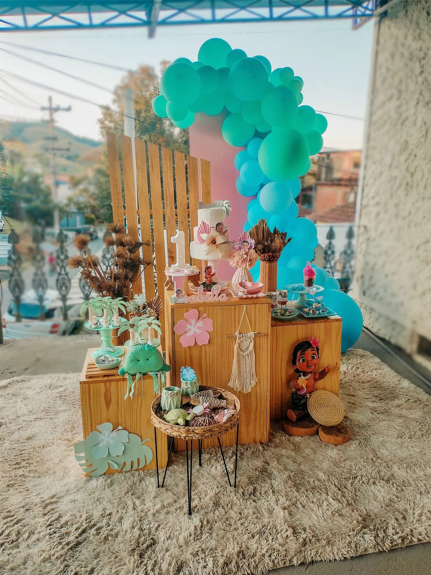 Moana Baby festa infantil intimista em casa