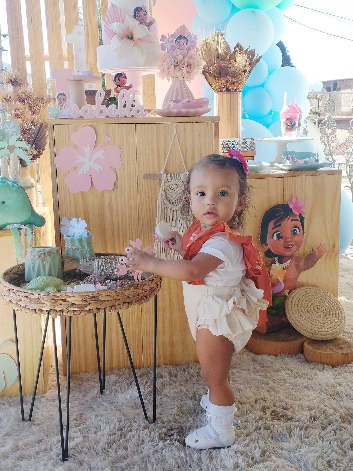 Moana Baby festa infantil intimista em casa