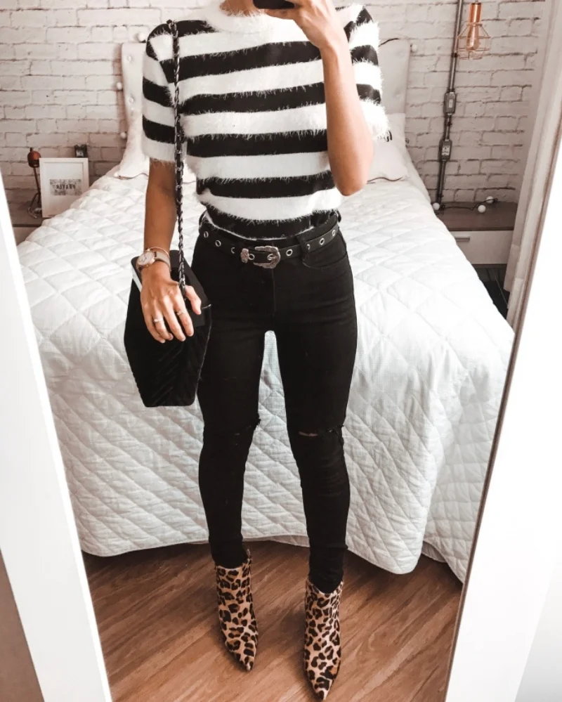 Modelos de botas femininas estampada onça